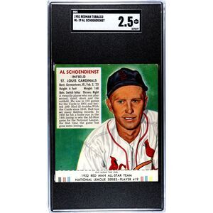 Vintage 1952 Redman Tobacco Al Schoendienst SGC 2.5